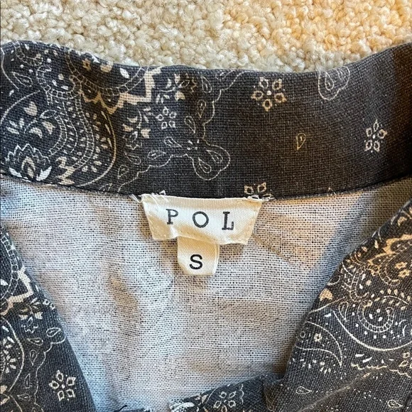 POL Black Paisley Lightweight Cotton Top (or worn as a Jacket) - Picture 2 of 13